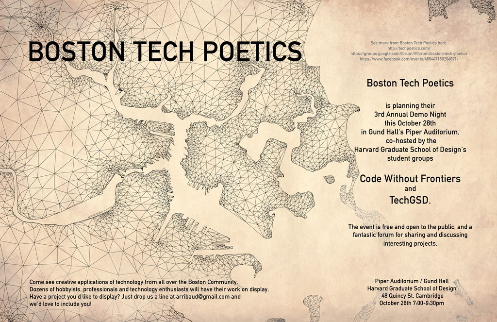 Announcing the Boston Tech Poetics Demo Night 2015